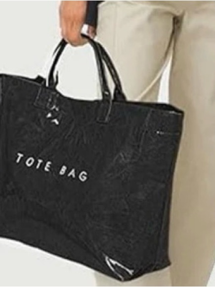 Black Tote Bag Pvc Kraft Paper Shopping Tote Bag Waterproof Bag
